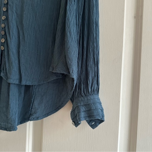 Free People Blue Canyon Rose Lace Embroidered Boho Blouse Size XS - Picture 5 of 9